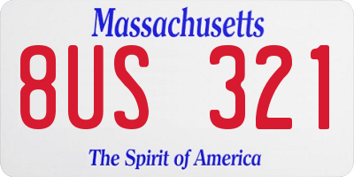 MA license plate 8US321