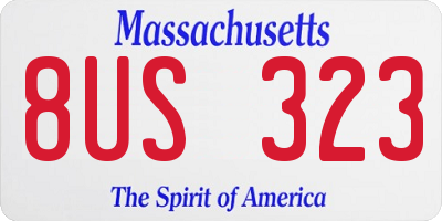 MA license plate 8US323