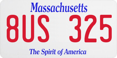 MA license plate 8US325