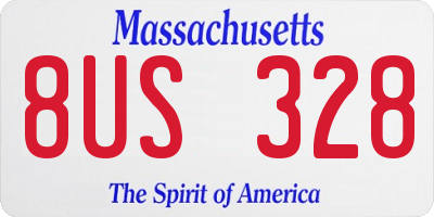 MA license plate 8US328