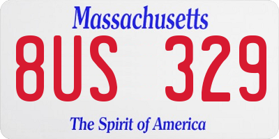 MA license plate 8US329