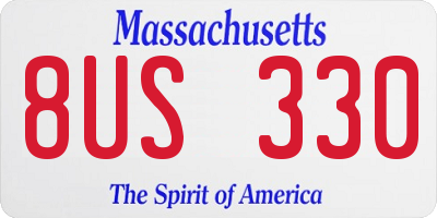 MA license plate 8US330