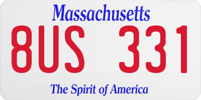 MA license plate 8US331