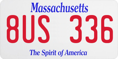 MA license plate 8US336