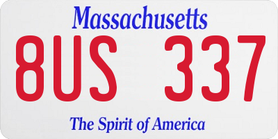 MA license plate 8US337