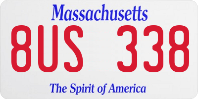 MA license plate 8US338