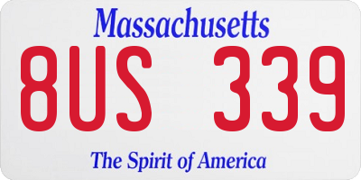MA license plate 8US339
