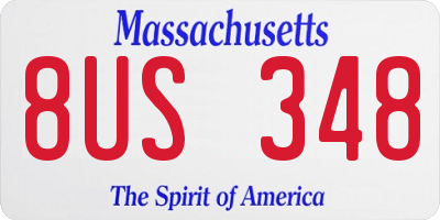MA license plate 8US348