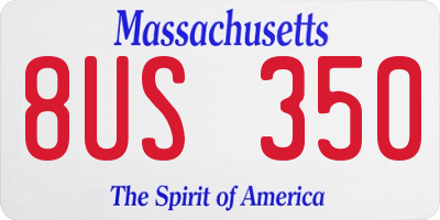 MA license plate 8US350