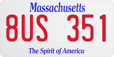 MA license plate 8US351