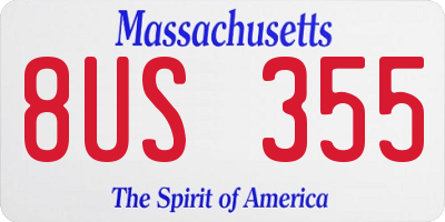 MA license plate 8US355