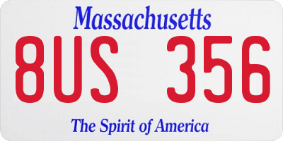 MA license plate 8US356