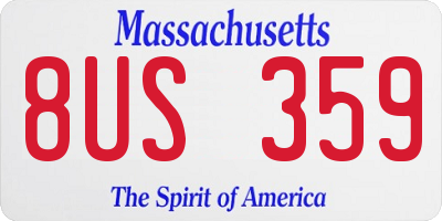 MA license plate 8US359