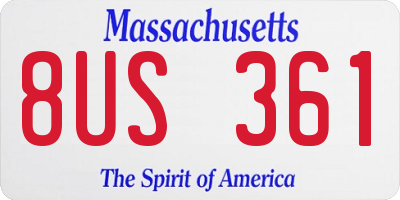 MA license plate 8US361