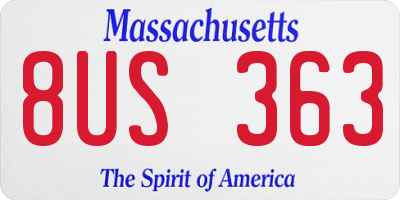 MA license plate 8US363