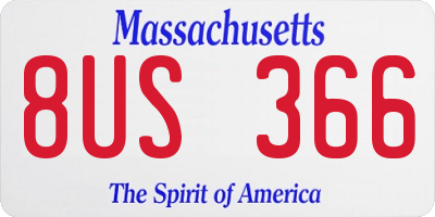 MA license plate 8US366