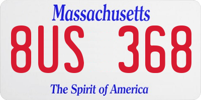 MA license plate 8US368