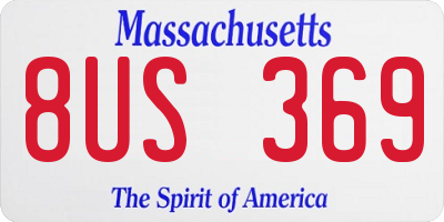 MA license plate 8US369