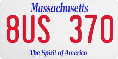 MA license plate 8US370