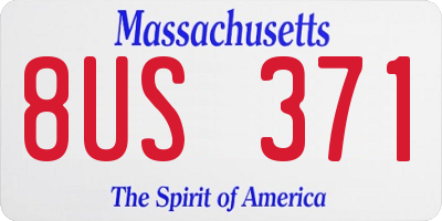 MA license plate 8US371