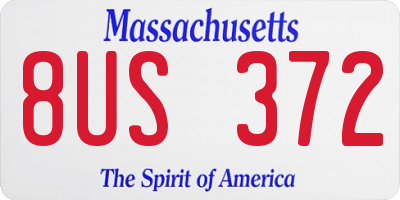 MA license plate 8US372