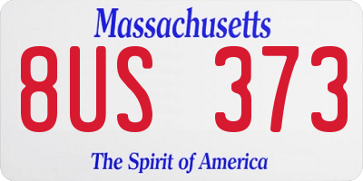 MA license plate 8US373