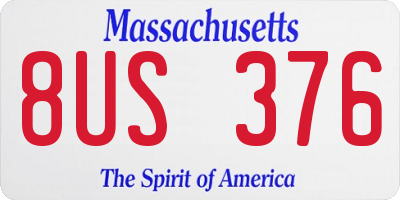 MA license plate 8US376