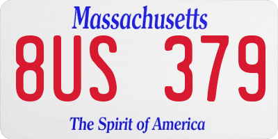 MA license plate 8US379