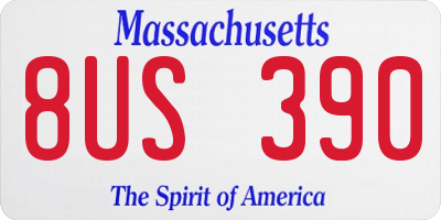 MA license plate 8US390