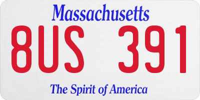 MA license plate 8US391