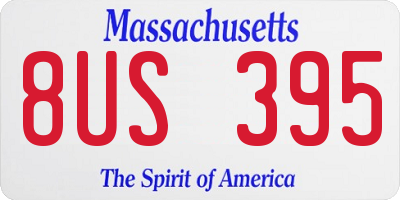 MA license plate 8US395