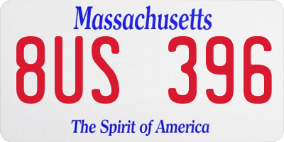 MA license plate 8US396