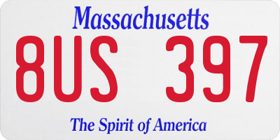 MA license plate 8US397