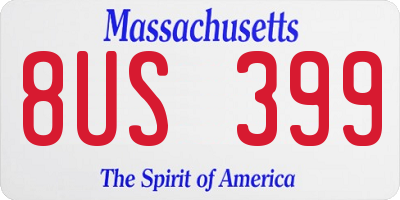 MA license plate 8US399