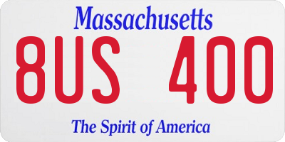 MA license plate 8US400