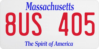 MA license plate 8US405