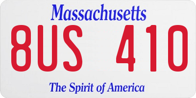 MA license plate 8US410