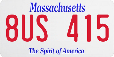 MA license plate 8US415