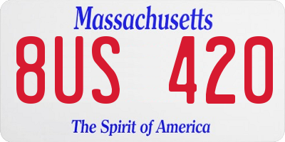 MA license plate 8US420