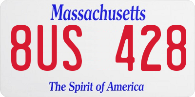 MA license plate 8US428