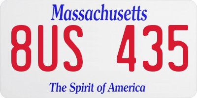 MA license plate 8US435