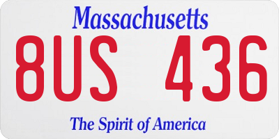 MA license plate 8US436