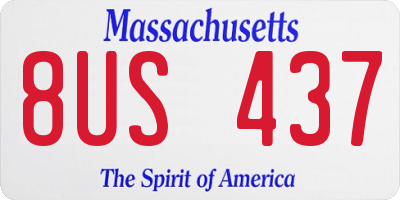 MA license plate 8US437