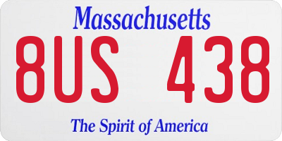MA license plate 8US438