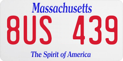 MA license plate 8US439