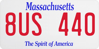 MA license plate 8US440