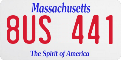 MA license plate 8US441