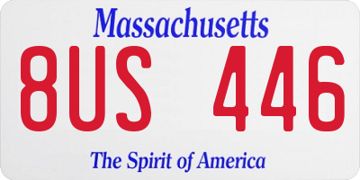 MA license plate 8US446