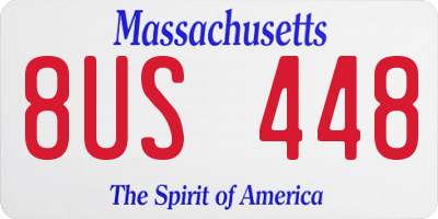 MA license plate 8US448