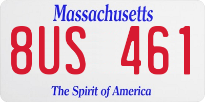 MA license plate 8US461